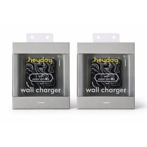 Lot of 2 Heyday Wall Charger USB-C PD + USB-A 25W Black Agate New